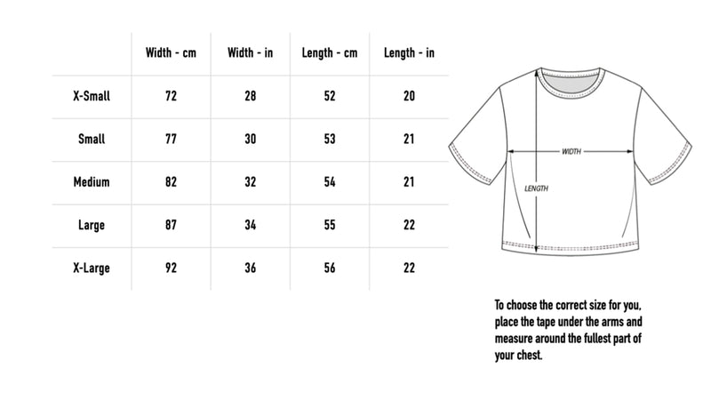 Size chart for Poison Time Baby Tee - White