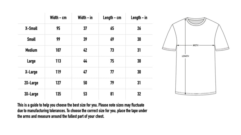 Size chart for Faux Ever Tee Bundle